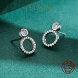 925 Sterling Silver Love Dangle Zircon Earrings Wedding Jewelry
