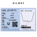 925 Silver Square Pendant Necklace for Women