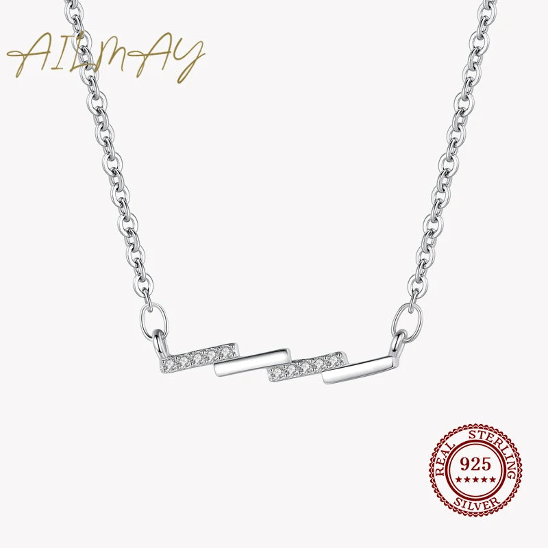 925 Silver Square Pendant Necklace for Women