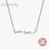 925 Silver Square Pendant Necklace for Women