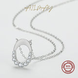 925 Sterling Silver Oval Pendant Necklace for Women