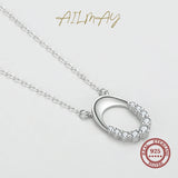 925 Sterling Silver Oval Pendant Necklace for Women