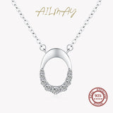 925 Sterling Silver Oval Pendant Necklace for Women