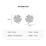 Lucky Four-Leaf Clovers Stud Earrings Clear Zircon Anti-allergy Earring
