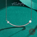 925 Silver Smile Pearl Pendant Necklace for Women Girls