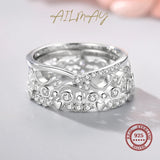 925 Silver Heart Clear CZ Stackable Rings Anti-allergy Fine Jewelry