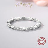 925 Silver Heart Clear CZ Stackable Rings Anti-allergy Fine Jewelry