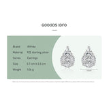 Zircon Water Drop 925 Silver Stud Earrings