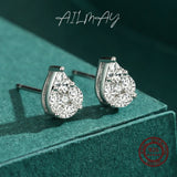 Zircon Water Drop 925 Silver Stud Earrings