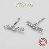 925 Silver CZ Line Stud Earrings Wedding Statement Jewelry
