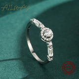 925 Silver Zircon Round Ring Women Wedding Jewelry