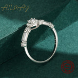 925 Silver Zircon Round Ring Women Wedding Jewelry