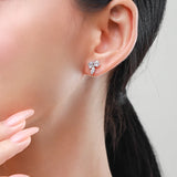 Irregular Emerald Cut CZ Stud Earrings 925 Sterling Silver