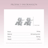 Irregular Emerald Cut CZ Stud Earrings 925 Sterling Silver