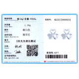 Real 925 Silver Clover CZ Stud Earrings Wedding Jewelry