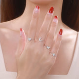 925 Silver Butterfly Chain Ring for Women