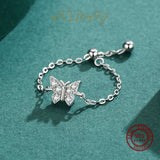 925 Silver Butterfly Chain Ring for Women