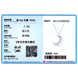 925 Silver Moon Pendant Necklace Clear CZ Girl Jewelry Gift