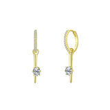 925 Silver CZ Hoop Earrings Women Wedding Jewelry