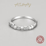 925 Silver Clear Zircon Stackable Ring Women Wedding Jewelry