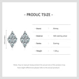 925 Sterling Silver Zircon Stud Earrings Statement Jewelry