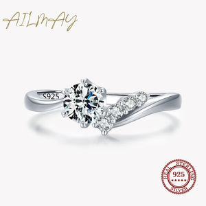 925 Sterling Silver Zircon Ring Arm Wedding Jewelry