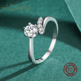 925 Sterling Silver Zircon Ring Arm Wedding Jewelry