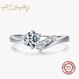 925 Sterling Silver Zircon Ring Arm Wedding Jewelry