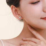 925 Silver Shining Butterflies Zircon Earrings Women Party Jewelry