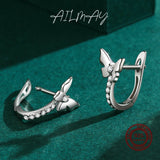 925 Silver Shining Butterflies Zircon Earrings Women Party Jewelry