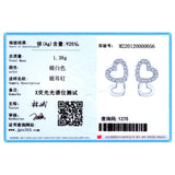 925 Silver Hearts Zircon Stud Earrings Women Gift Jewelry