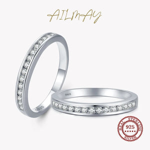 925 Silver CZ Stackable Ring Wedding Jewelry Gift