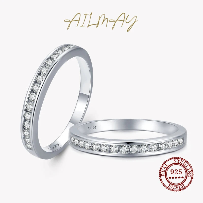 925 Silver CZ Stackable Ring Wedding Jewelry Gift