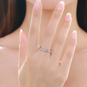 925 Silver CZ Stackable Ring Wedding Jewelry Gift