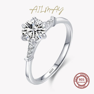 925 Silver Crown Zircon Finger Ring for Women Wedding