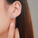 925 Sterling Silver Cz Stud Earrings For Women Girls