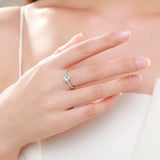 925 Silver CZ Square Princess Ring Wedding Jewelry