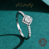 925 Silver CZ Square Princess Ring Wedding Jewelry