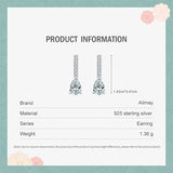 925 Silver Water Drop Zirconia Stud Earrings for Women