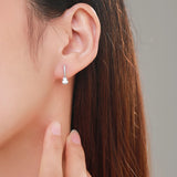 925 Silver Water Drop Zirconia Stud Earrings for Women
