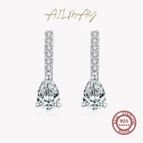 925 Silver Water Drop Zirconia Stud Earrings for Women
