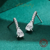 925 Silver Water Drop Zirconia Stud Earrings for Women