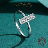 925 Silver Rectangle CZ Rings for Women Wedding Statement Jewelry