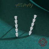 925 Silver Water Drop CZ Long Earrings Women Wedding Jewelry