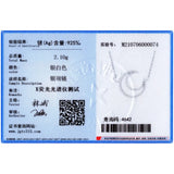 925 Silver Moon Pendant Zircon Necklace Women Jewelry
