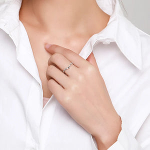 925 Silver CZ Stackable Heart Ring Clear Zircon Fine Jewelry