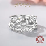 925 Silver CZ Stackable Heart Ring Clear Zircon Fine Jewelry