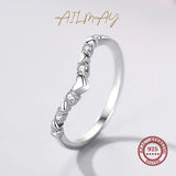 925 Silver CZ Stackable Heart Ring Clear Zircon Fine Jewelry