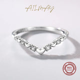 925 Silver CZ Stackable Heart Ring Clear Zircon Fine Jewelry