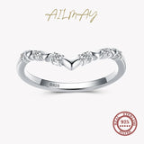 925 Silver CZ Stackable Heart Ring Clear Zircon Fine Jewelry